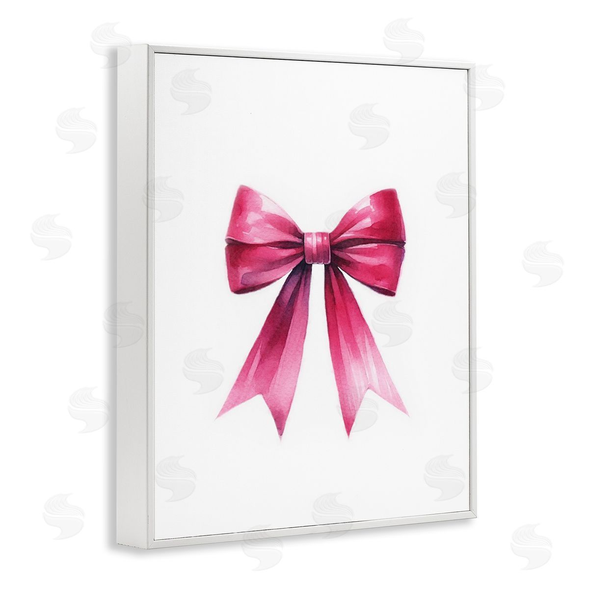 Amanda Greenwood Dark Magenta Ribbon White Framed Giclee Wall Art Print