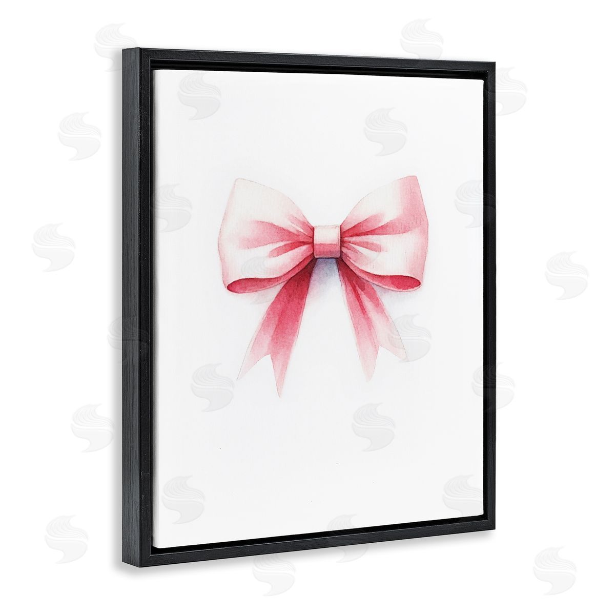Amanda Greenwood Soft Fading Pink Bow Black Floating Frame Canvas Wall Art Print