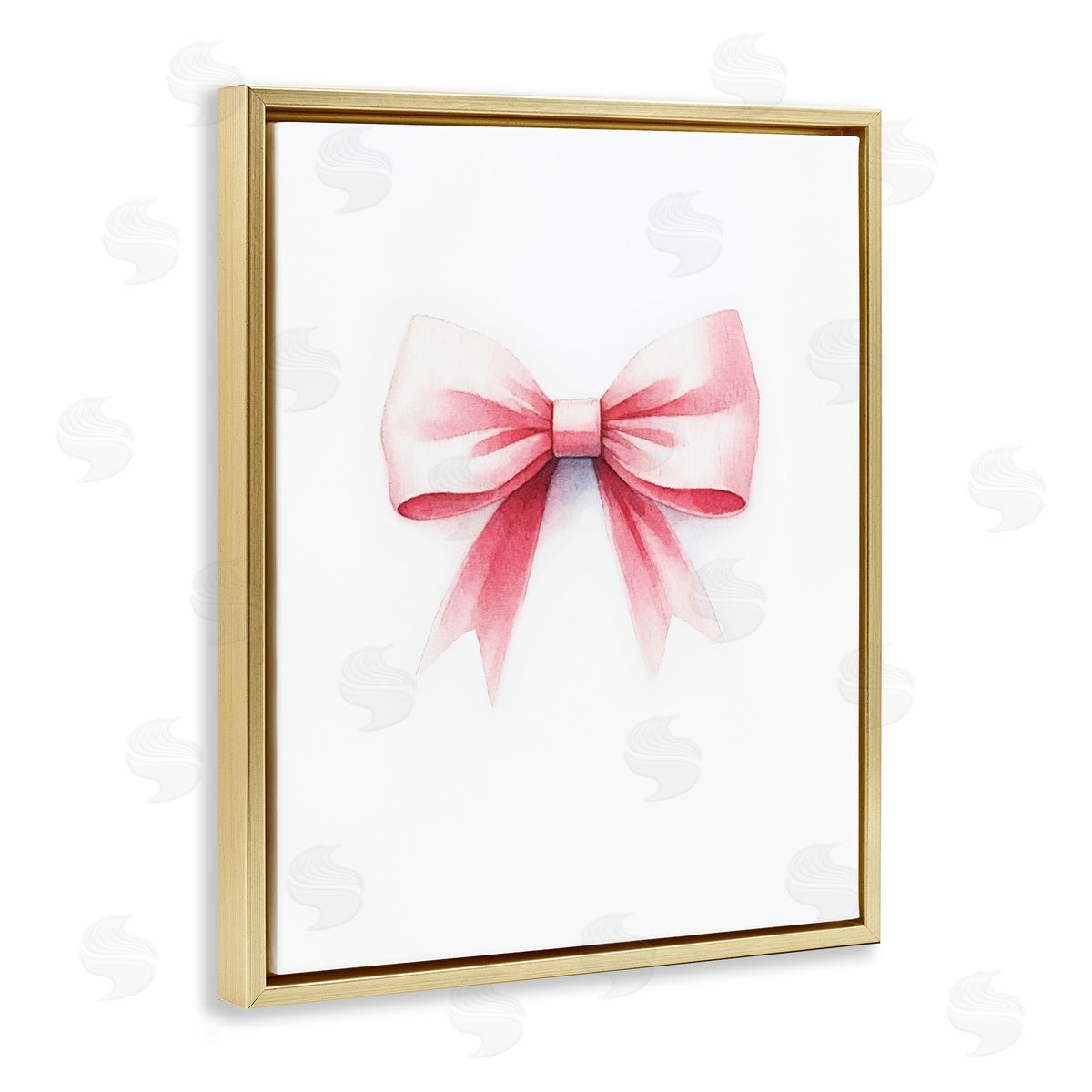 Amanda Greenwood Soft Fading Pink Bow Gold Floating Frame Canvas Wall Art Print