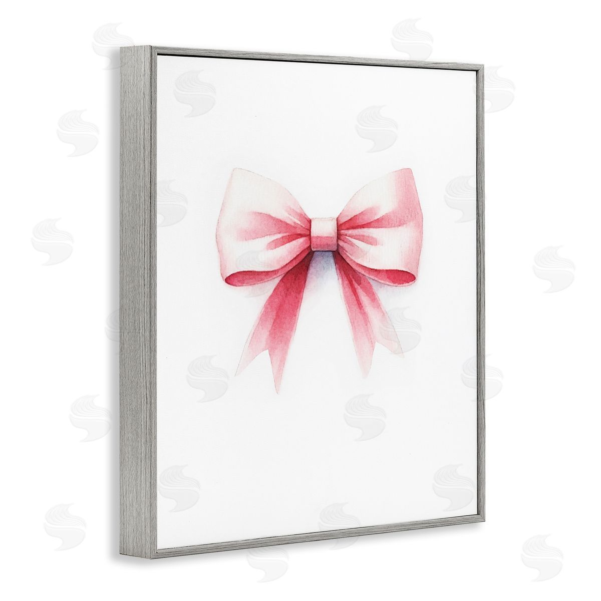 Amanda Greenwood Soft Fading Pink Bow Gray Framed Giclee Wall Art Print