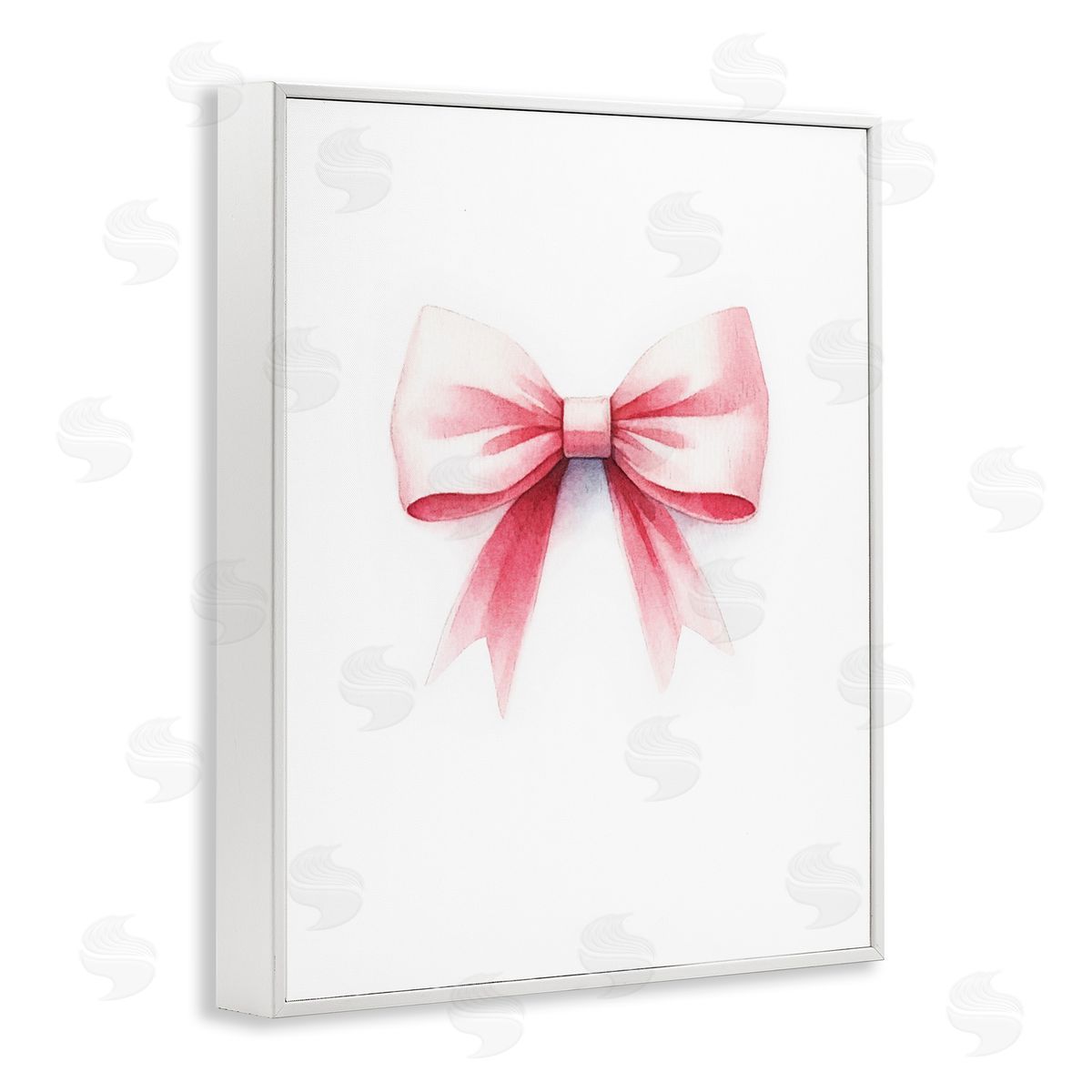 Amanda Greenwood Soft Fading Pink Bow White Framed Giclee Wall Art Print