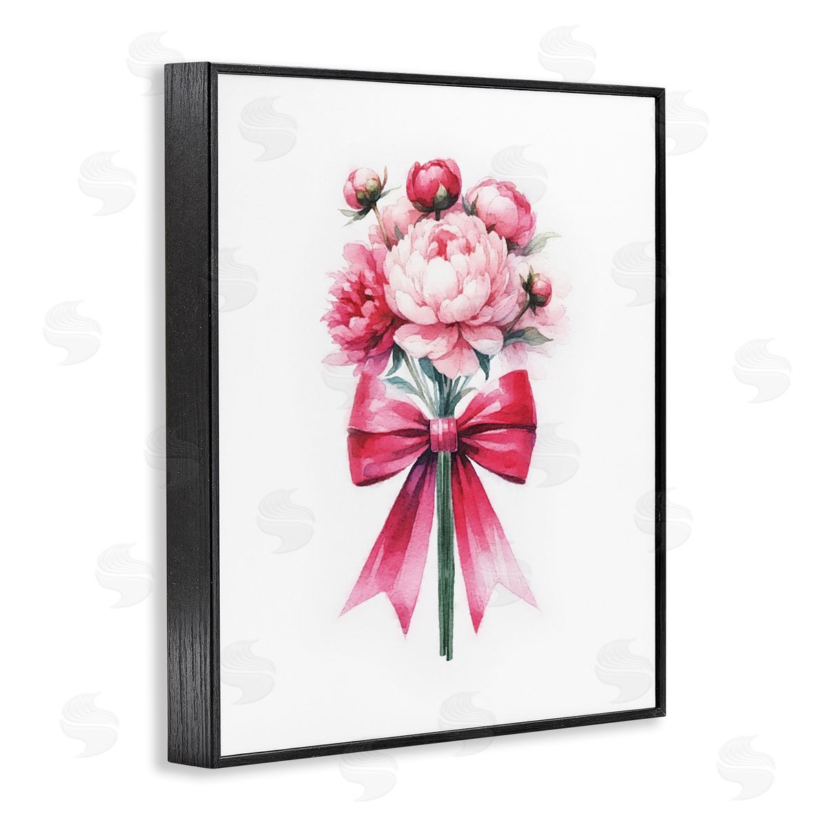 Amanda Greenwood Pink Ribbon Bouquet Black Framed Giclee Wall Art Print
