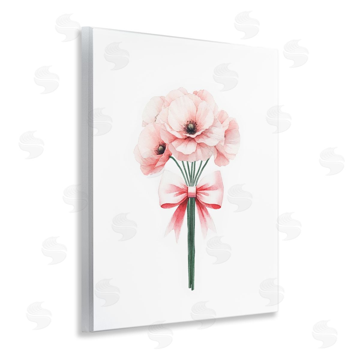 Amanda Greenwood Pastel Bouquet with Bow Wooden Wall Plaque Art Print