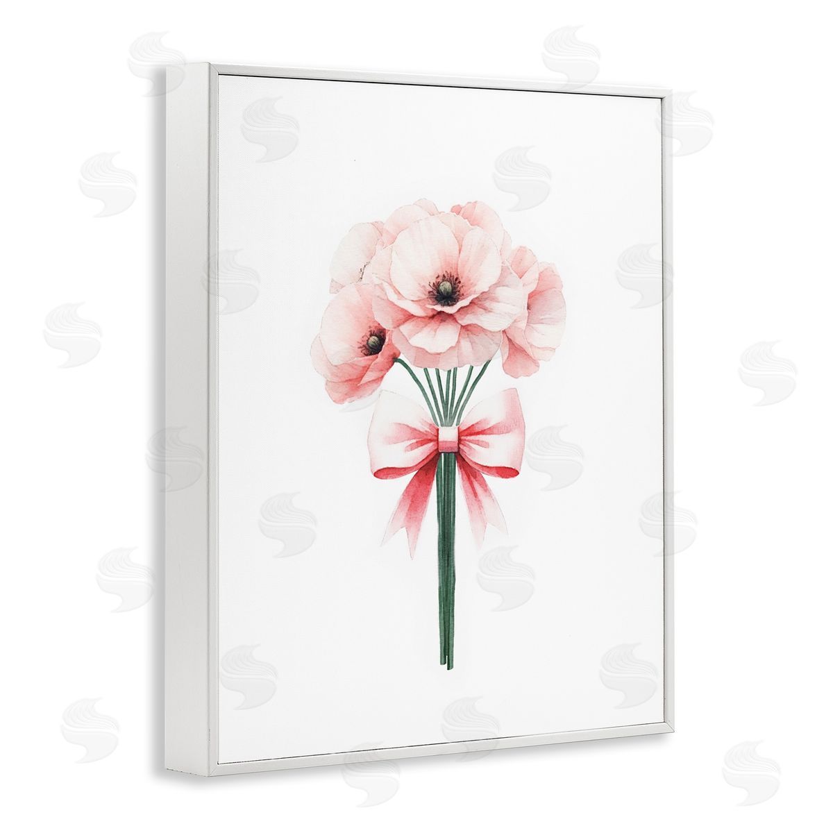 Amanda Greenwood Pastel Bouquet with Bow White Framed Giclee Wall Art Print