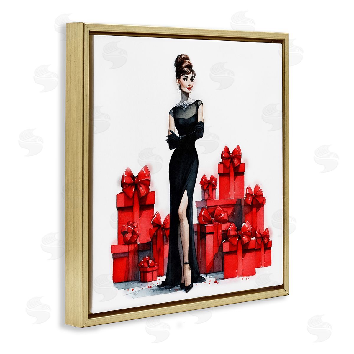 Elegant Woman & Gifts Gold Floating Frame Canvas Wall Art, Home Decor by Amanda Greenwood