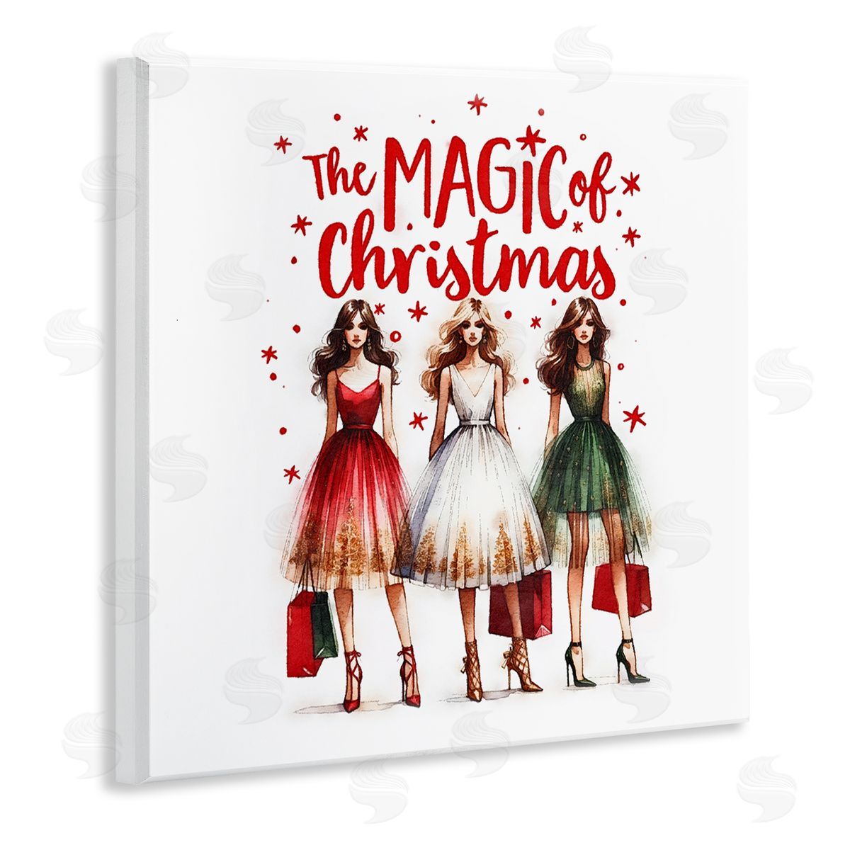 Glam Magic Of Christmas Wood Plaque Wall Art, Home Decor by Amanda Greenwood