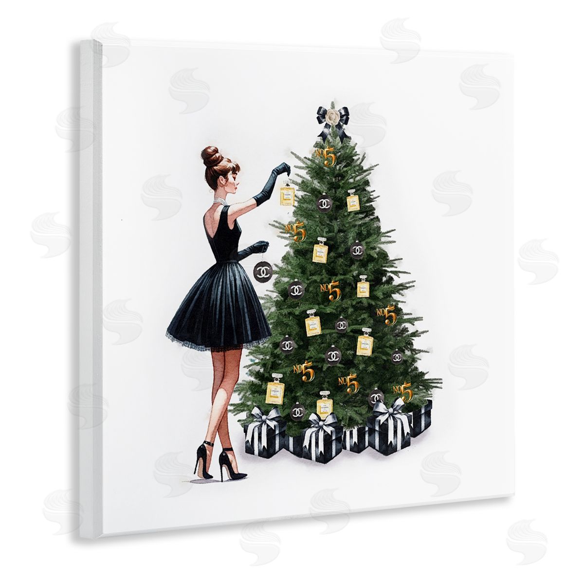 Trendy Christmas Tree Wood Plaque Wall Art, Home Decor by Amanda Greenwood