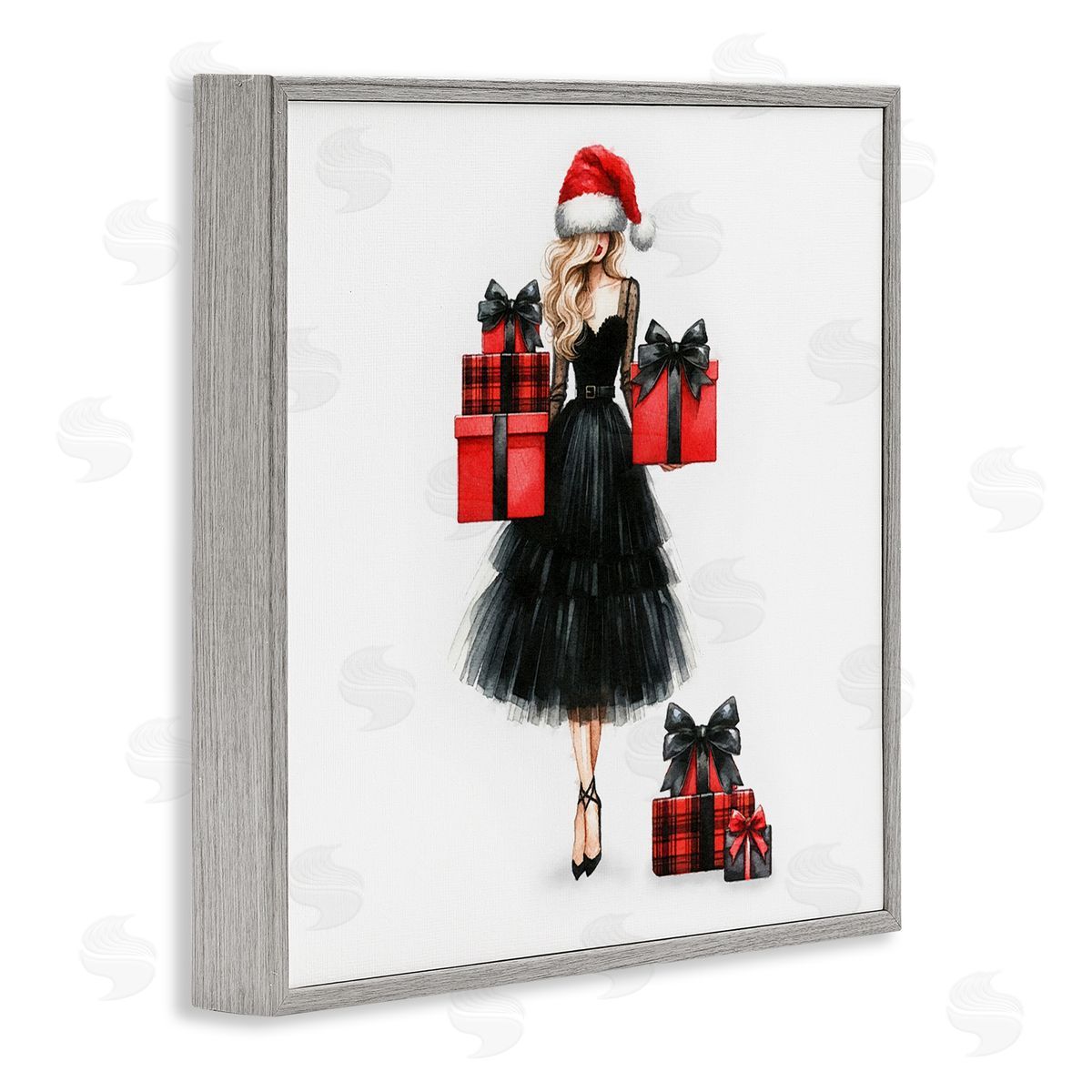 Fashionable Holiday Shopping Grey Frame Print Wall Art, Home Decor by Amanda Greenwood