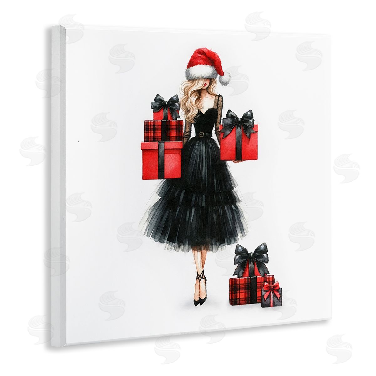 Fashionable Holiday Shopping Wood Plaque Wall Art, Home Decor by Amanda Greenwood