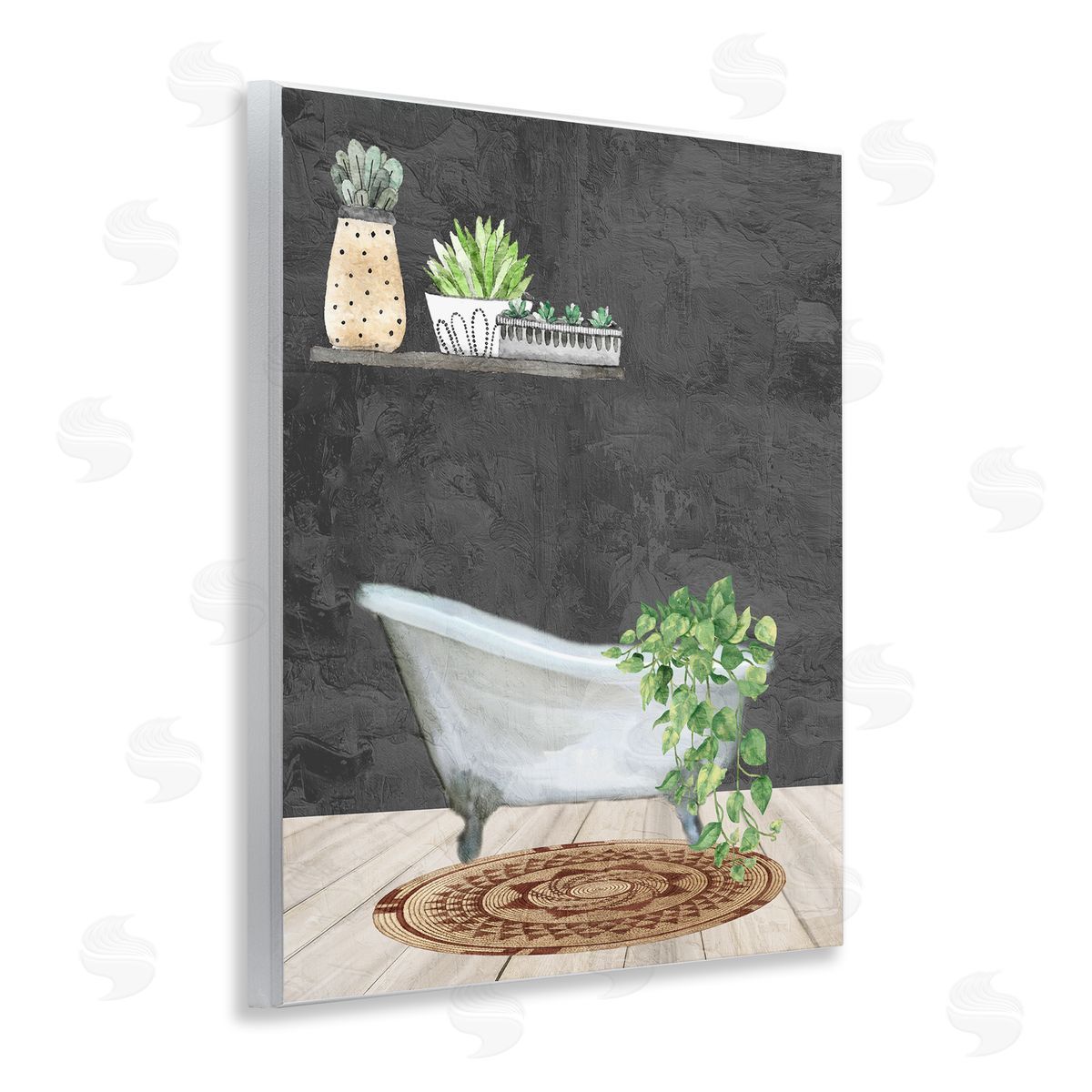 Kim Allen Relaxing Greens Bathroom Wooden Wall Plaque Art Print