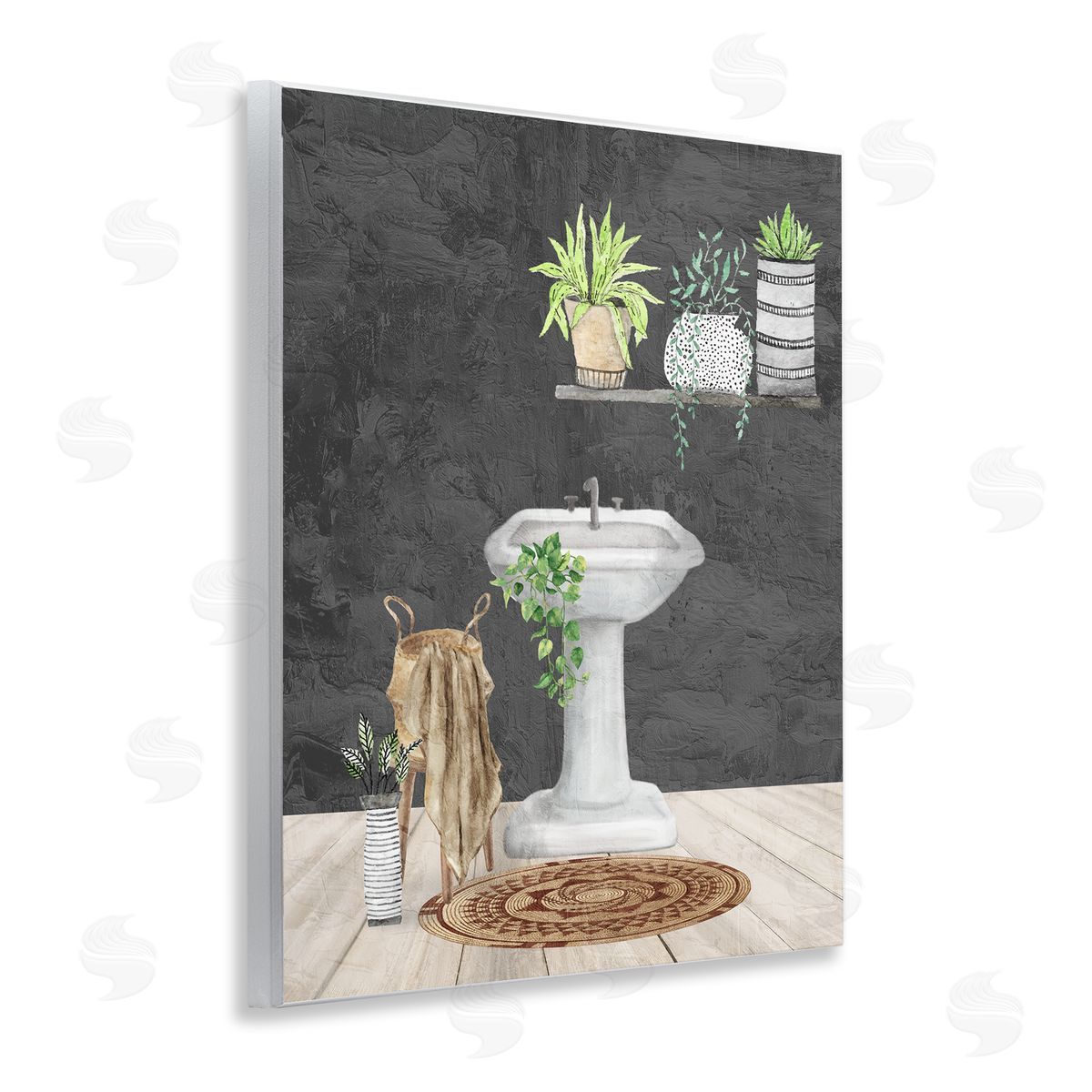 Kim Allen Relaxing Bathroom Scene Wooden Wall Plaque Art Print