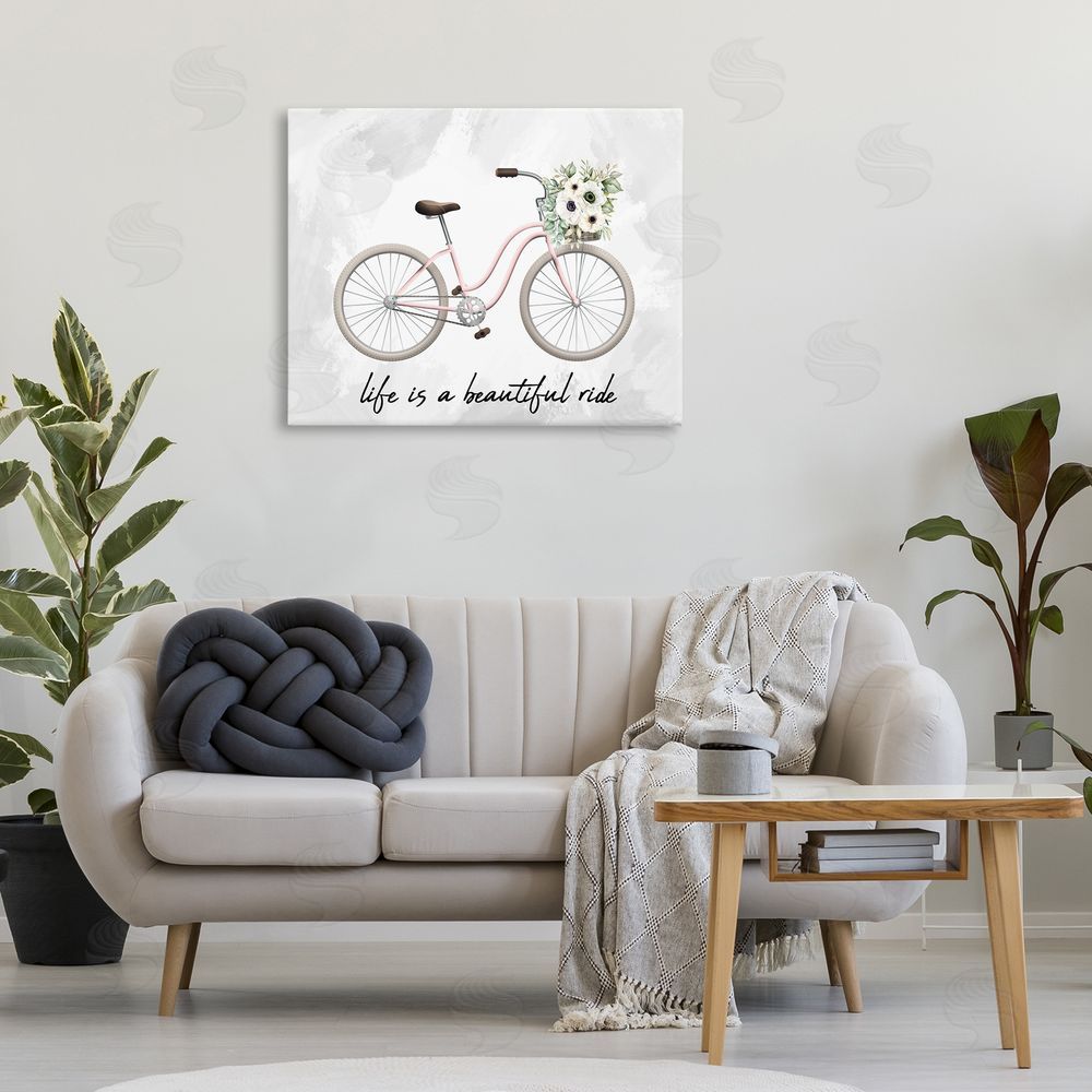 Kim Allen Beautiful Ride Floral Bike Canvas Wall Art Print in Room