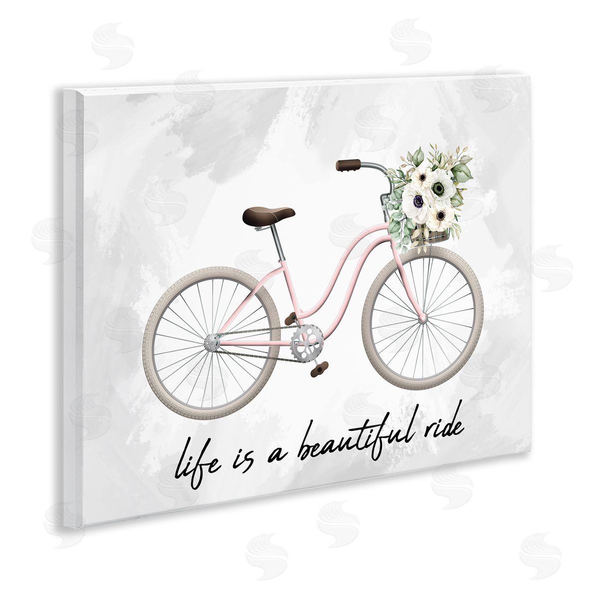 Kim Allen Beautiful Ride Floral Bike Wooden Wall Plaque Art Print