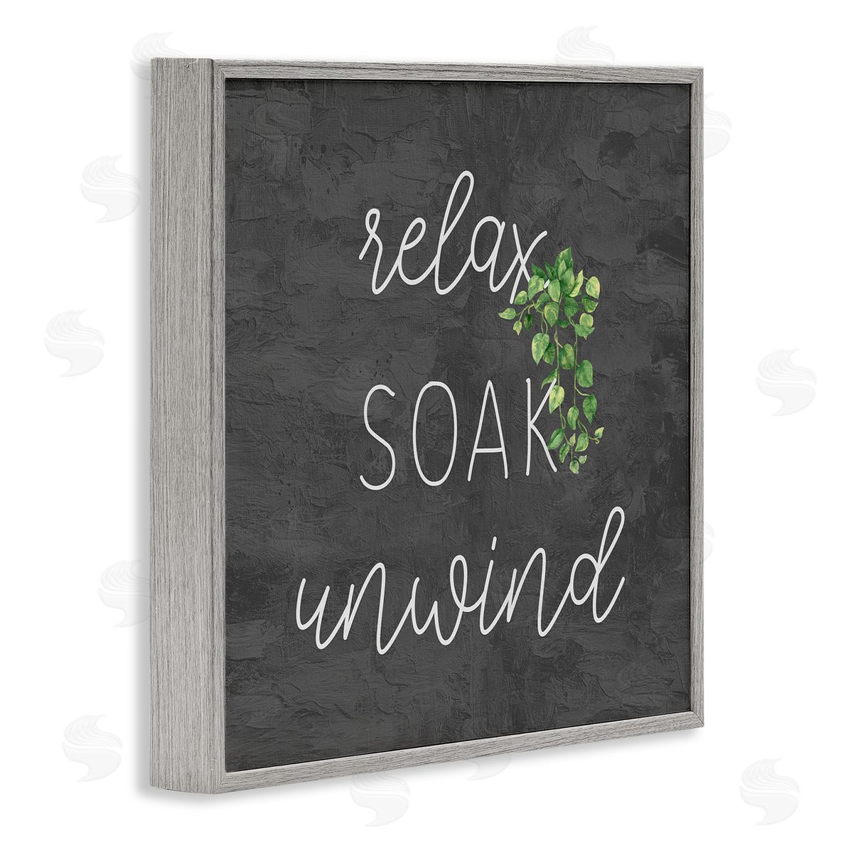 Kim Allen Relax Unwind with Botanicals Gray Framed Giclee Wall Art Print