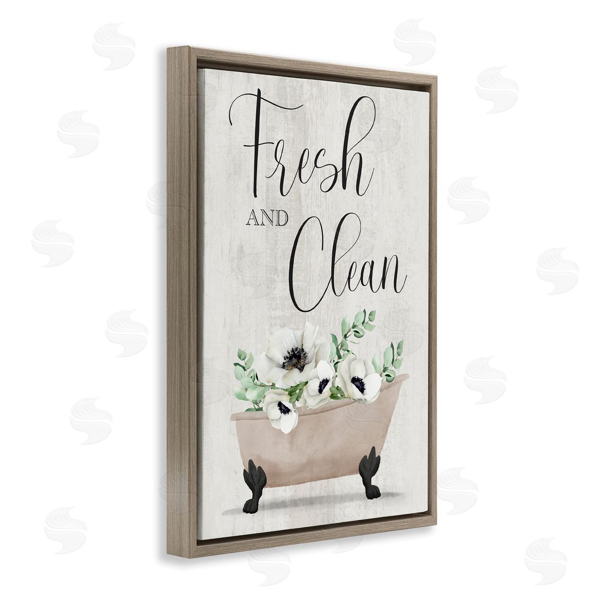 Marcus Prime Fresh & Clean Poppy Tub Brown Floating Frame Canvas Wall Art Print