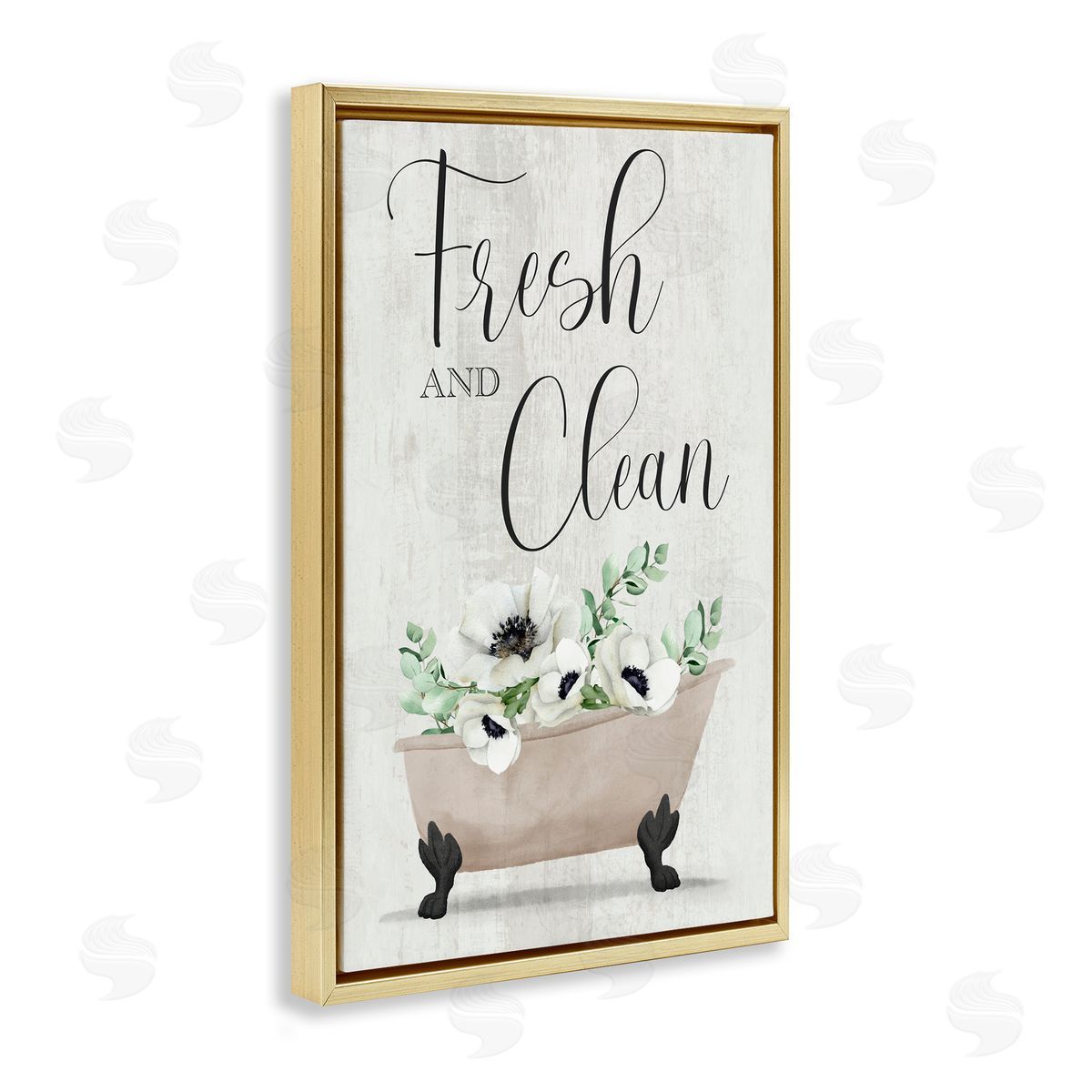 Marcus Prime Fresh & Clean Poppy Tub Gold Floating Frame Canvas Wall Art Print