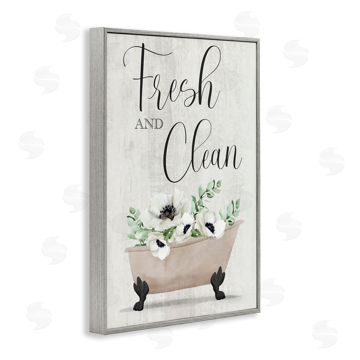 Marcus Prime Fresh & Clean Poppy Tub Gray Framed Giclee Wall Art Print