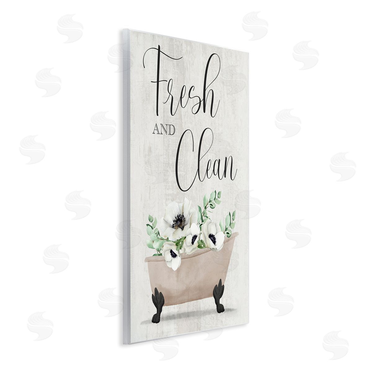 Marcus Prime Fresh & Clean Poppy Tub Wooden Wall Plaque Art Print