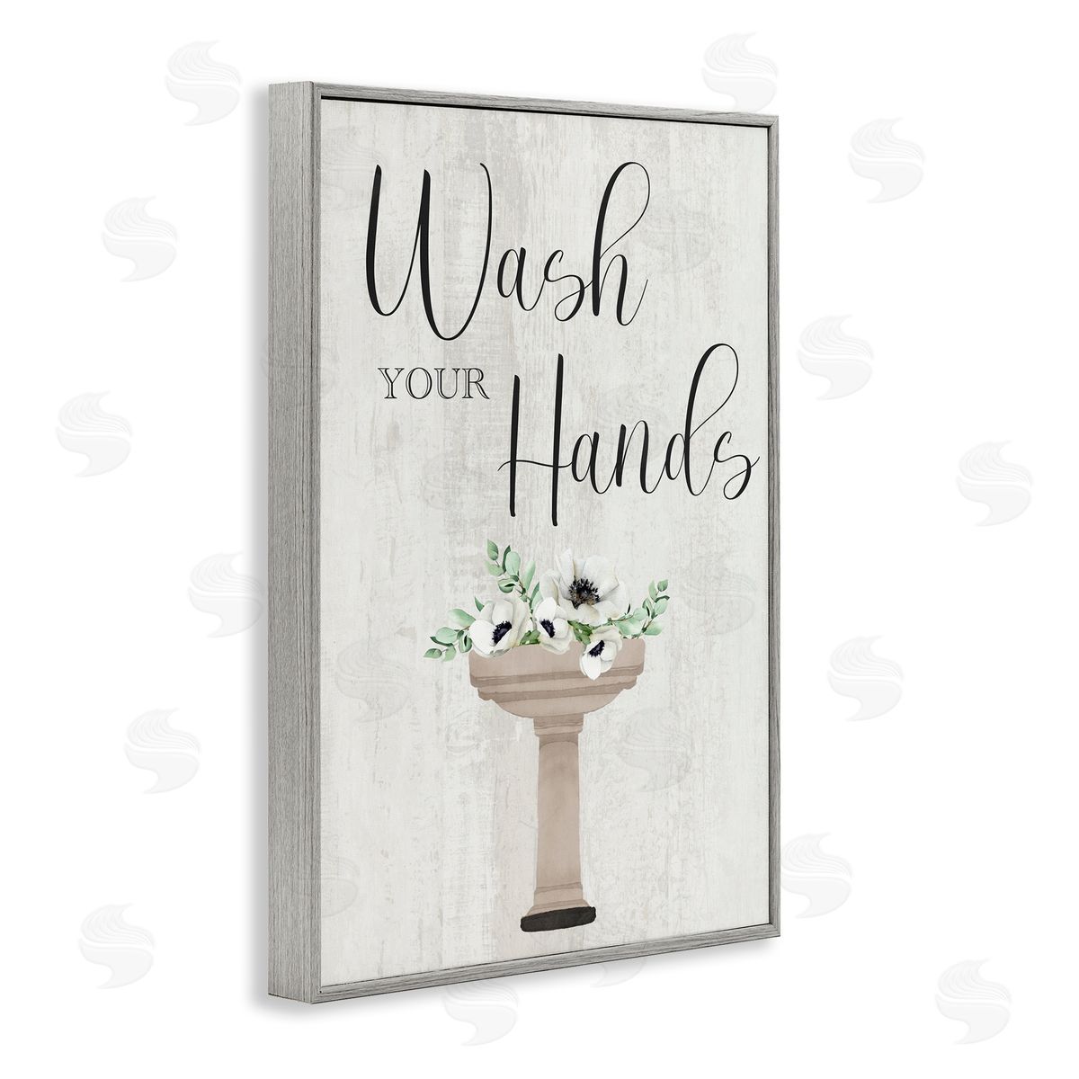 Marcus Prime Wash Your Hands Poppies Gray Framed Giclee Wall Art Print