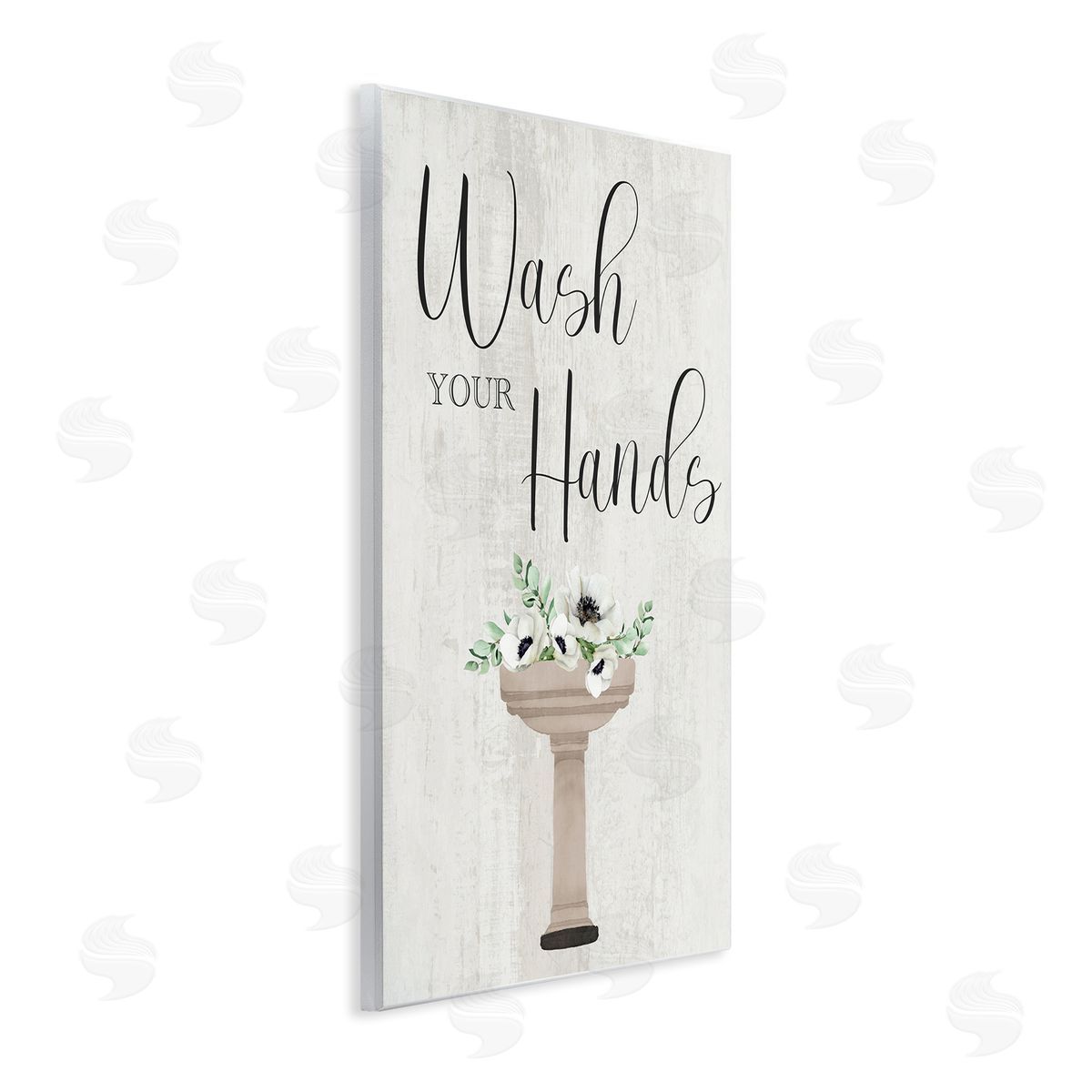 Marcus Prime Wash Your Hands Poppies Wooden Wall Plaque Art Print