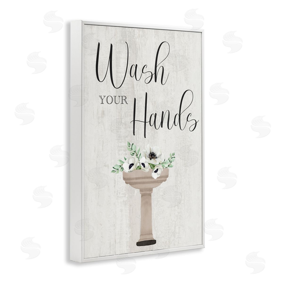 Marcus Prime Wash Your Hands Poppies White Framed Giclee Wall Art Print