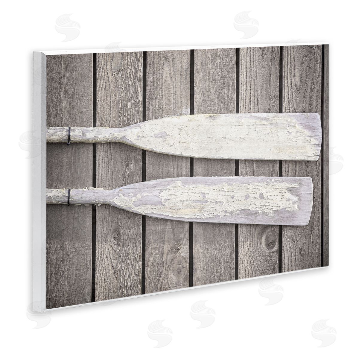 Aaron Matheson Rustic Oars Pair Wooden Wall Plaque Art Print