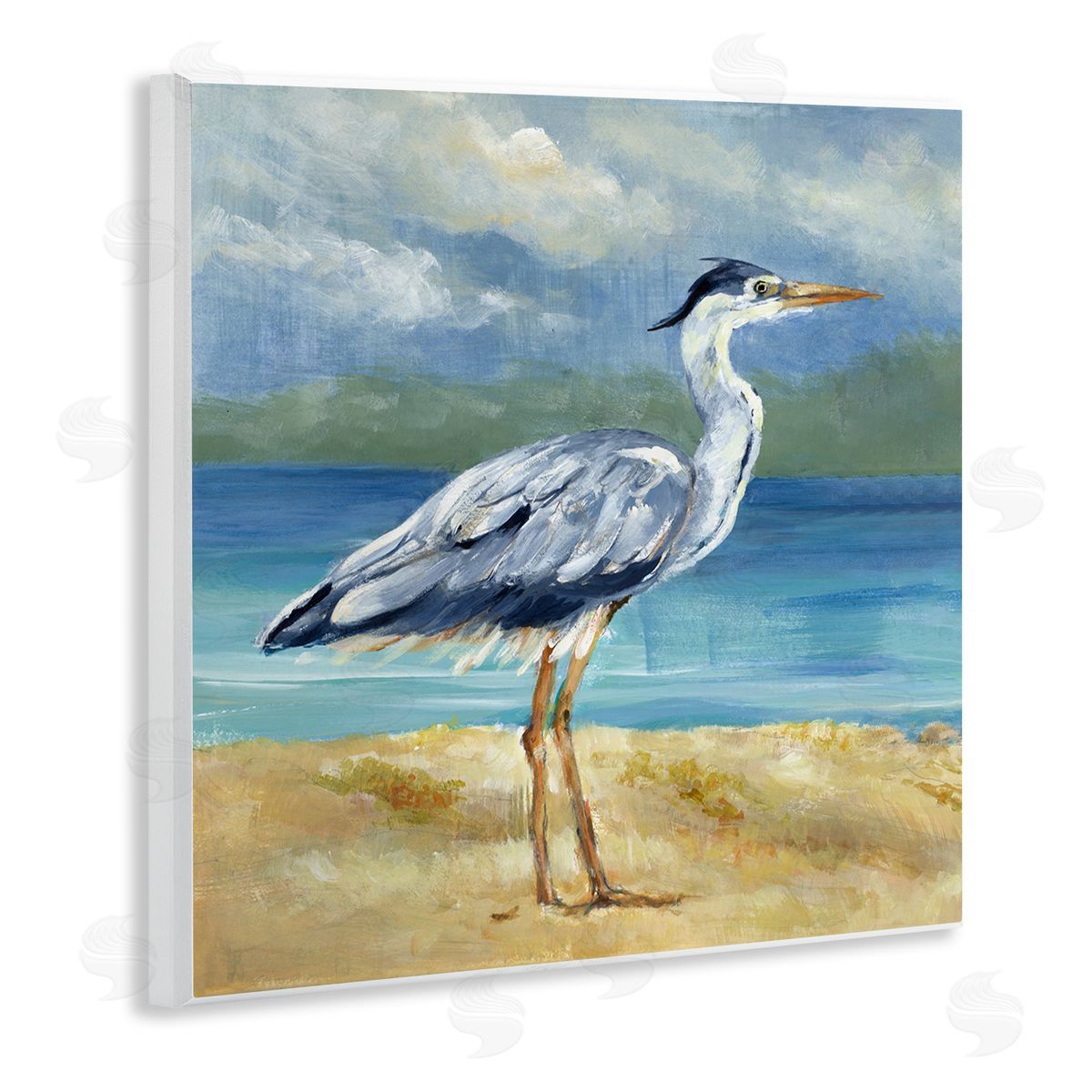 Lanie Loreth Heron by the Sea Wooden Wall Plaque Art Print