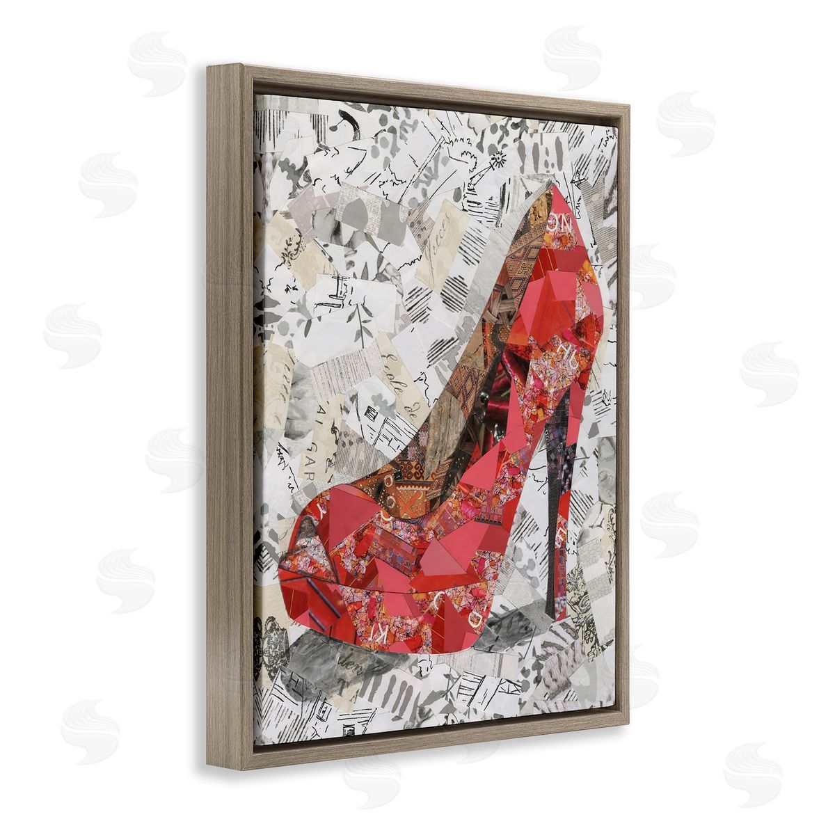 Coco Good Eclectic Glam Heel Brown Floating Frame Canvas Wall Art Print