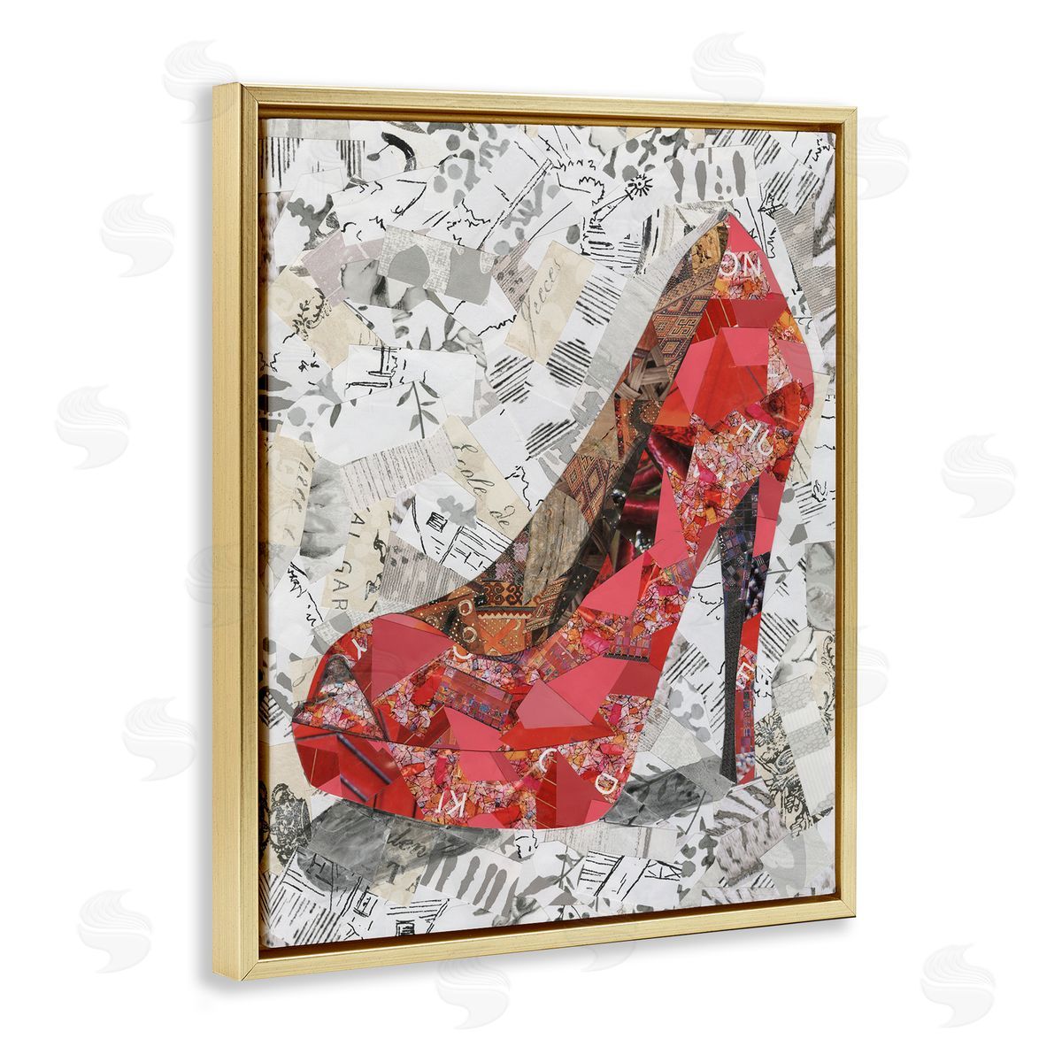 Coco Good Eclectic Glam Heel Gold Floating Frame Canvas Wall Art Print