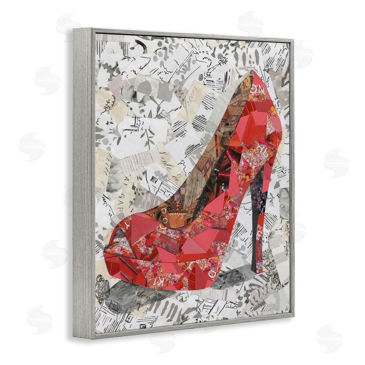 Coco Good Eclectic Glam Heel Gray Framed Giclee Wall Art Print