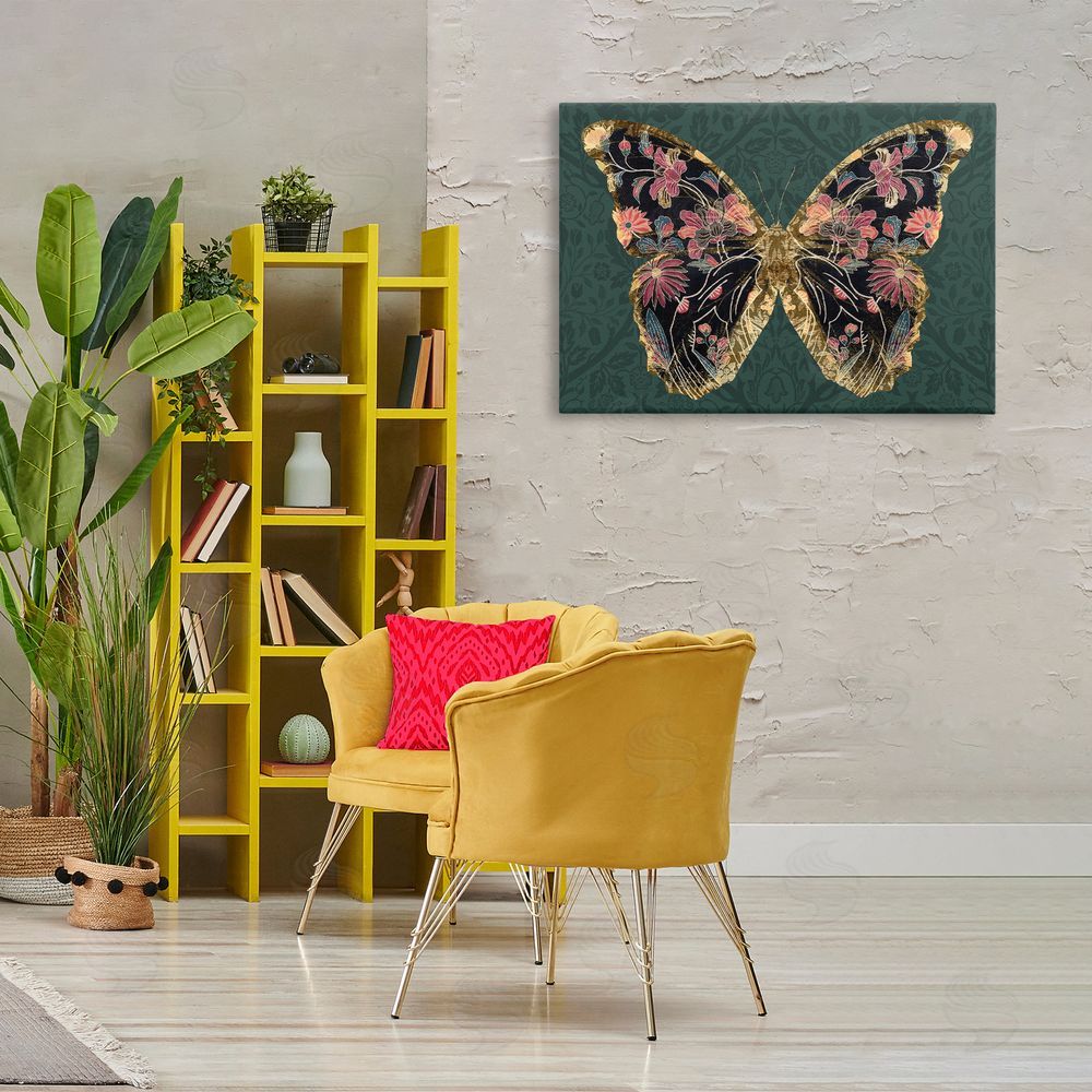 Victoria Barnes Ornate Pattern Butterfly Canvas Wall Art Print in Room