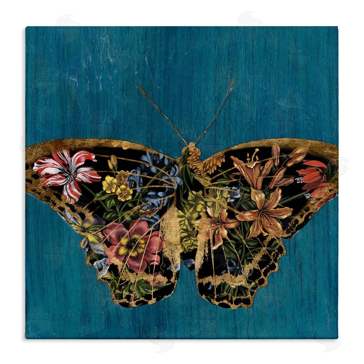 Naomi McCavitt Lily Pattern Butterfly Canvas Wall Art Print