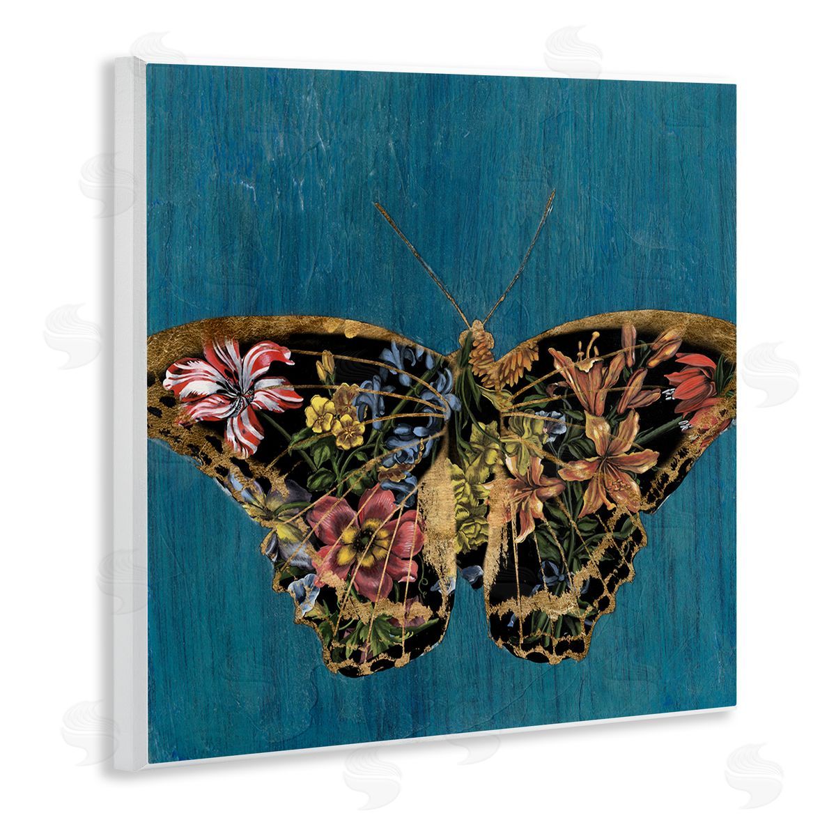 Naomi McCavitt Lily Pattern Butterfly Wooden Wall Plaque Art Print