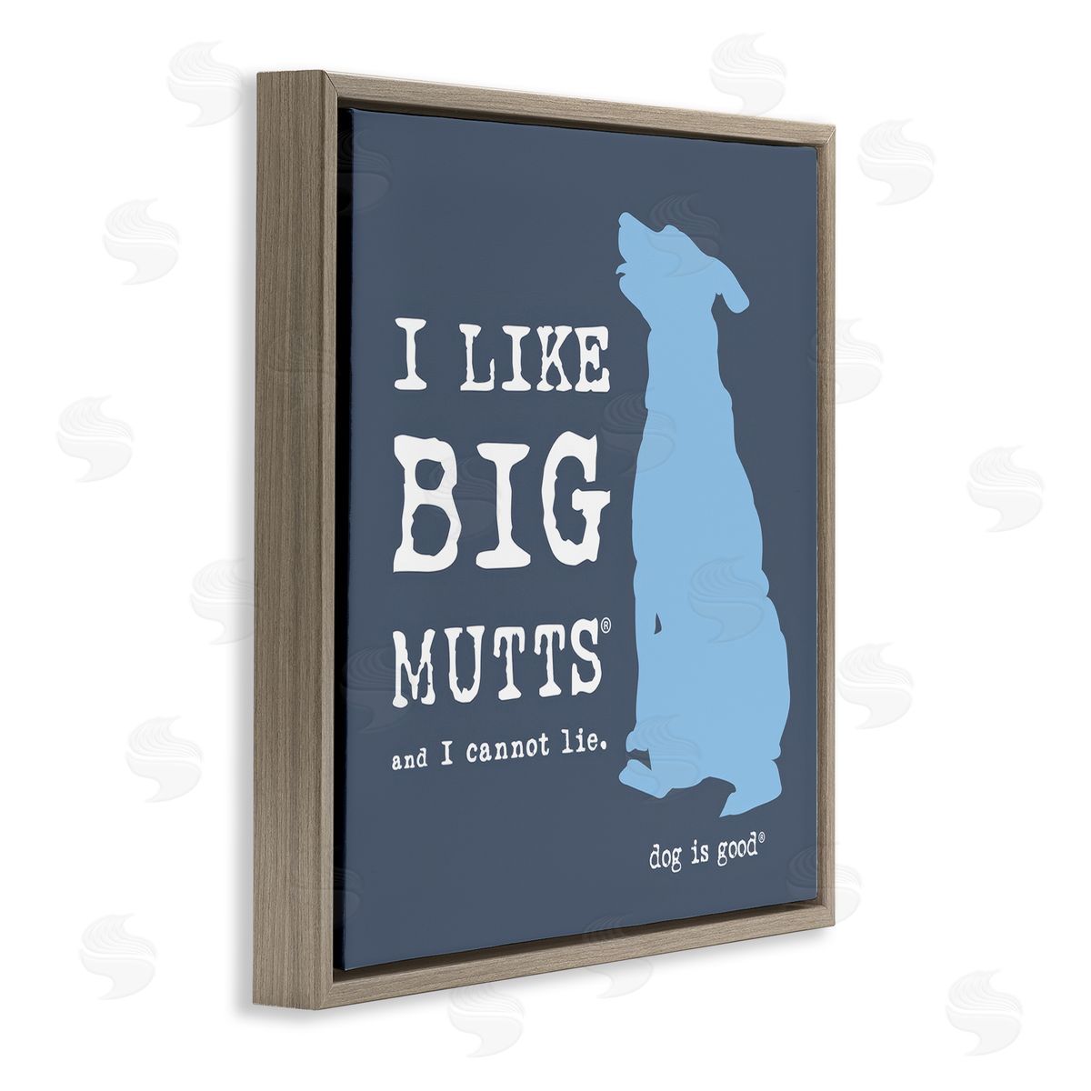 Dog Is Good Like Big Mutts Pet Humor Brown Floating Frame Canvas Wall Art Print