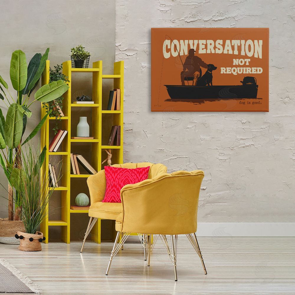 Dog Is Good Conversation Not Required Dog Canvas Wall Art Print in Room