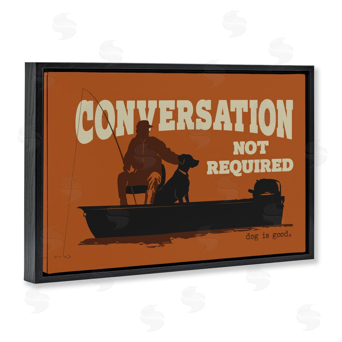 Dog Is Good Conversation Not Required Dog Black Floating Frame Canvas Wall Art Print