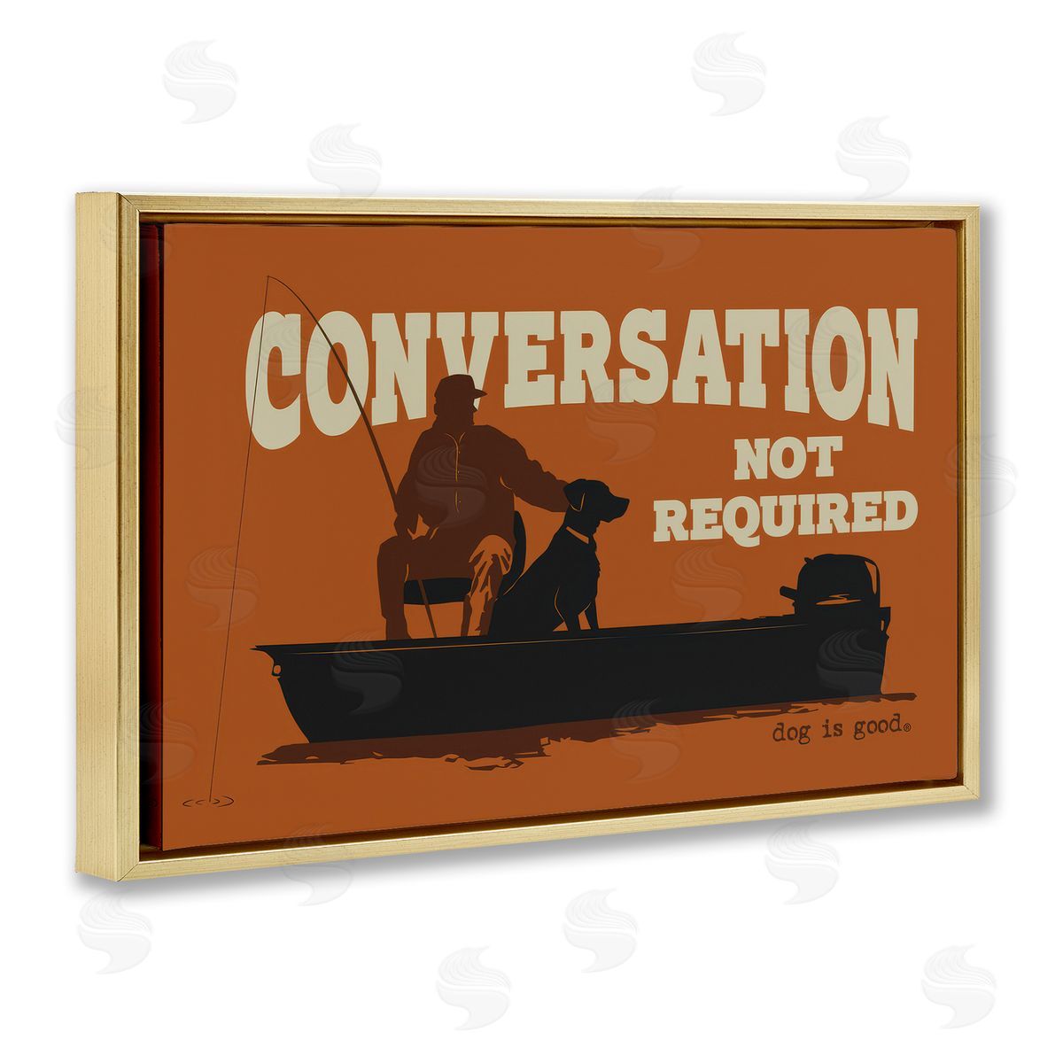 Dog Is Good Conversation Not Required Dog Gold Floating Frame Canvas Wall Art Print