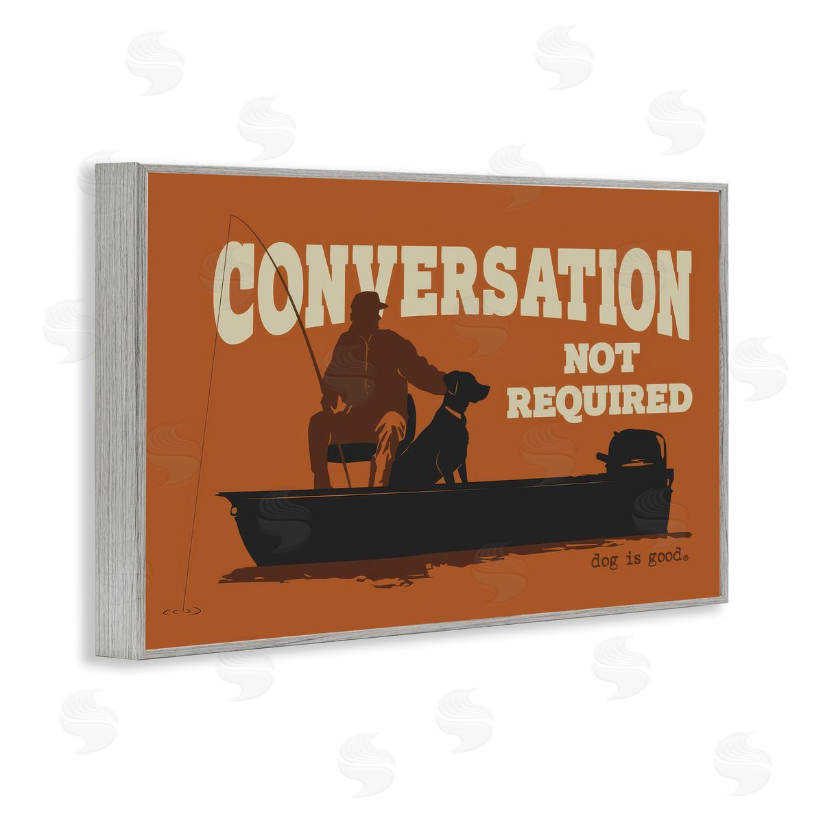 Dog Is Good Conversation Not Required Dog Gray Framed Giclee Wall Art Print
