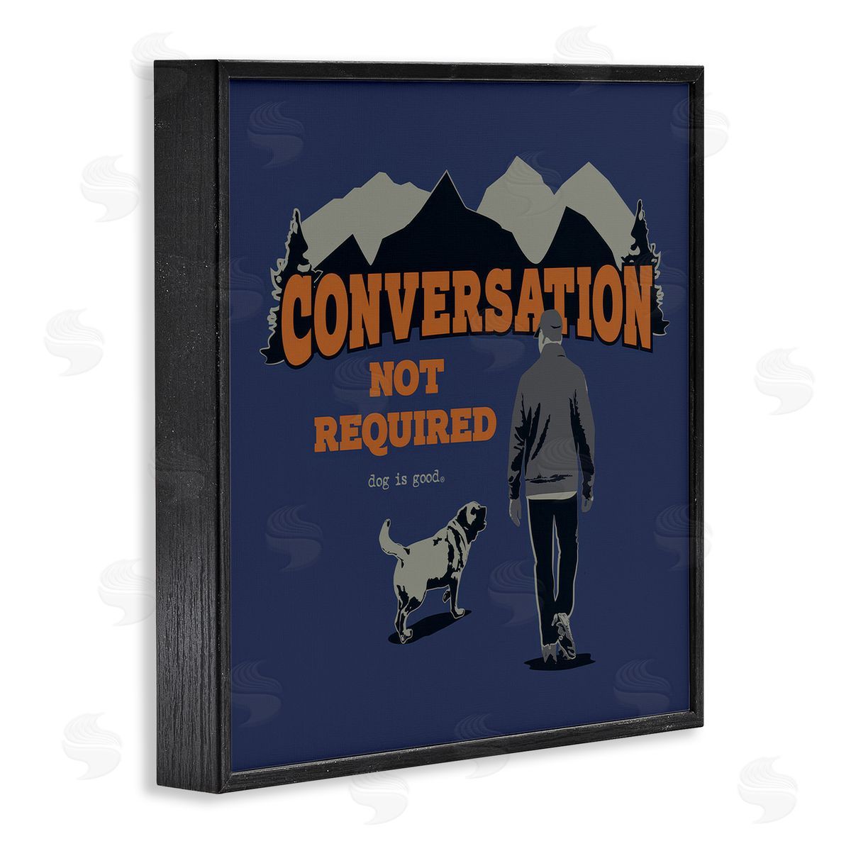 Dog Is Good Conversation Not Required Black Framed Giclee Wall Art Print