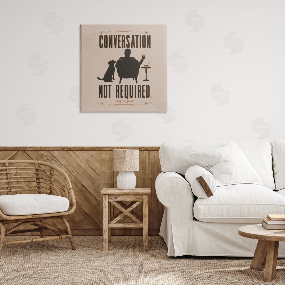 Dog Is Good No Conversation Dog Humor Canvas Wall Art Print in Room