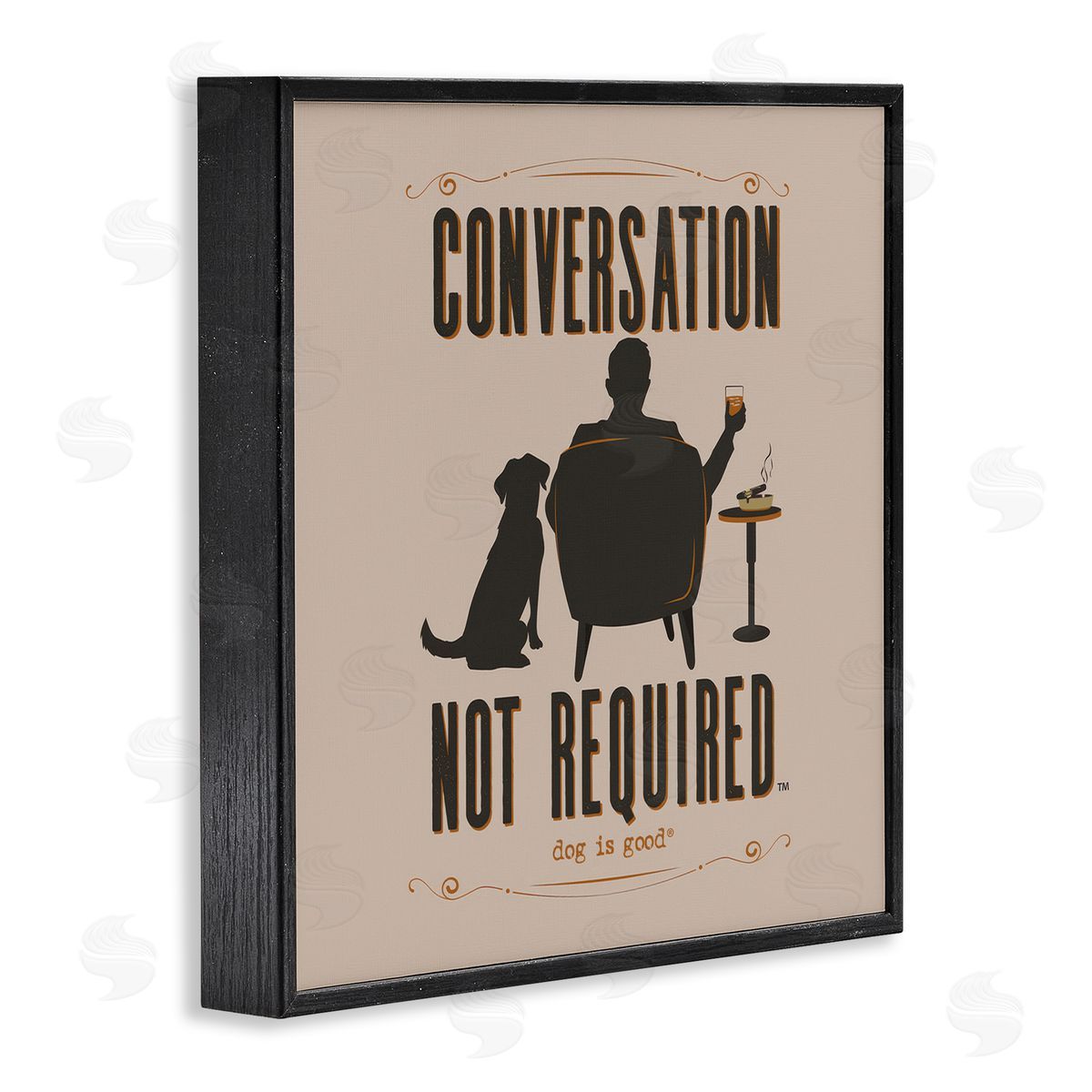 Dog Is Good No Conversation Dog Humor Black Framed Giclee Wall Art Print