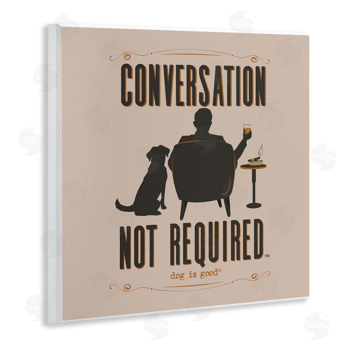 Dog Is Good No Conversation Dog Humor Wooden Wall Plaque Art Print