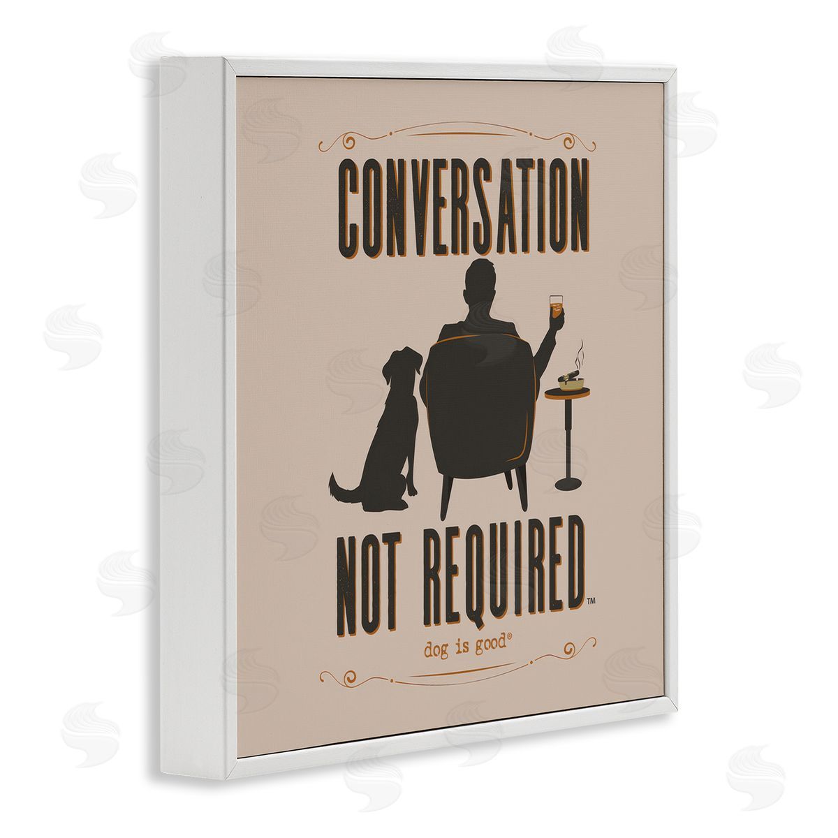 Dog Is Good No Conversation Dog Humor White Framed Giclee Wall Art Print