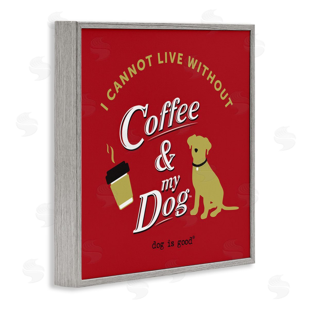 Dog Is Good Coffee & My Dog Gray Framed Giclee Wall Art Print
