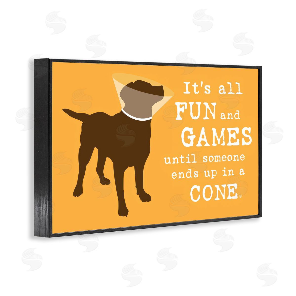 Dog Is Good Fun & Games Cone Black Framed Giclee Wall Art Print