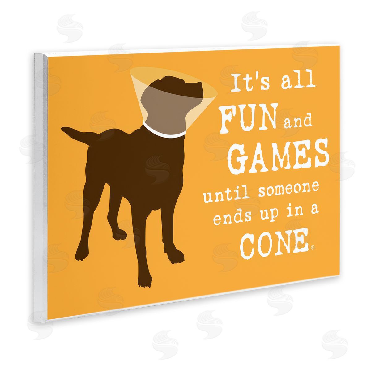 Dog Is Good Fun & Games Cone Wooden Wall Plaque Art Print