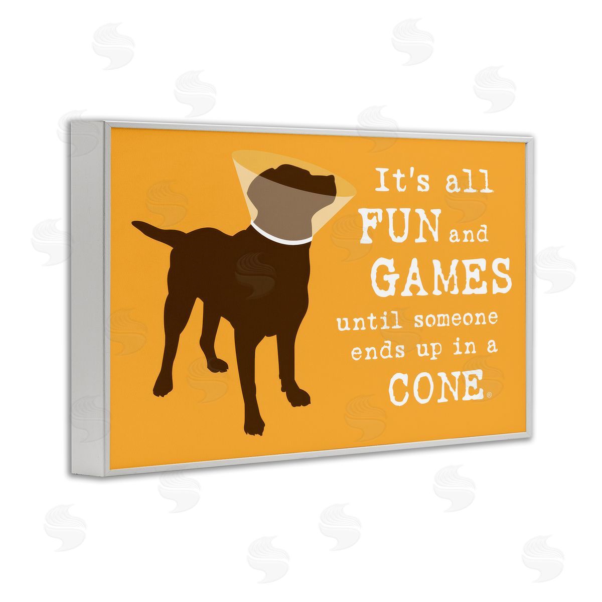 Dog Is Good Fun & Games Cone White Framed Giclee Wall Art Print