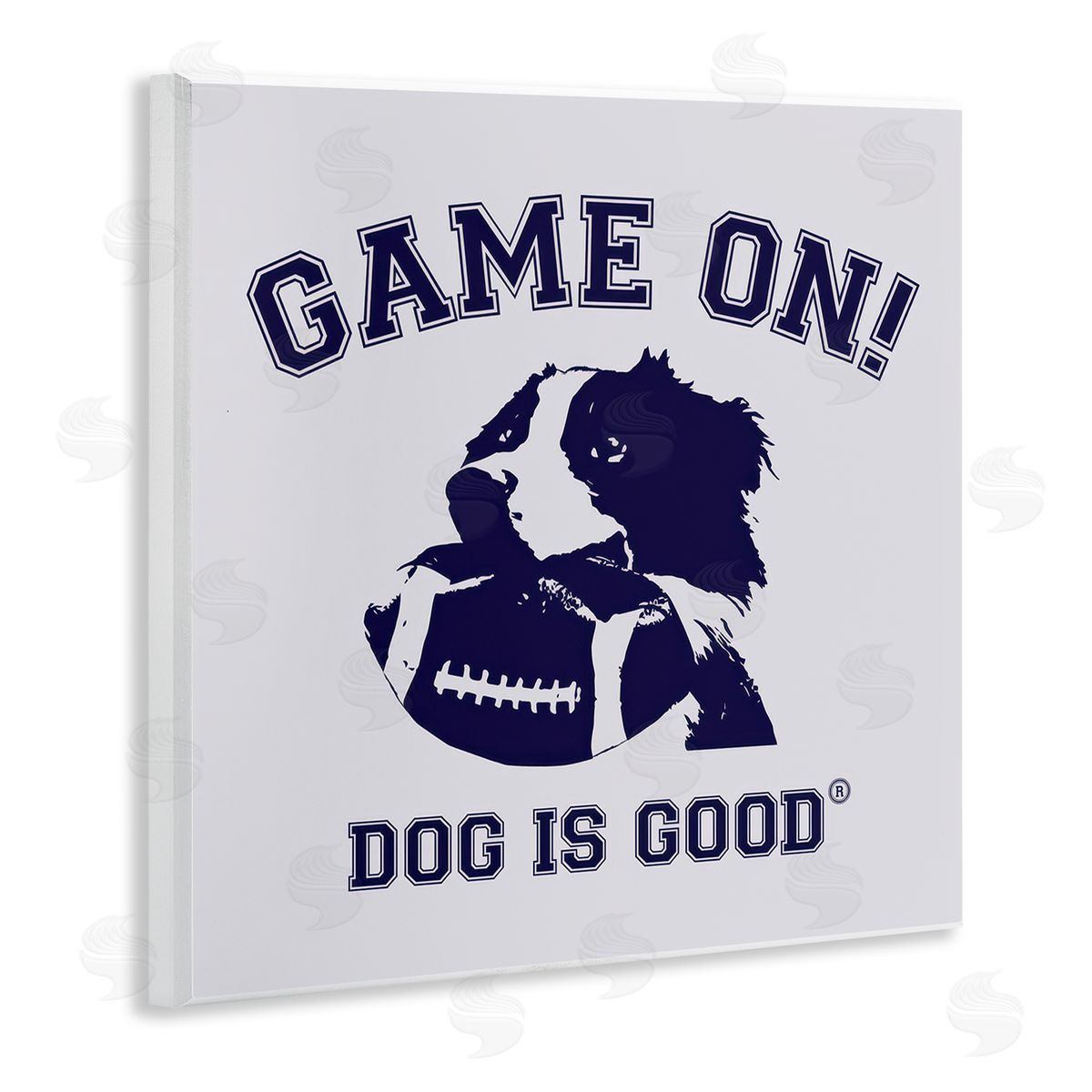 Dog Is Good Game On Dog & Football Wooden Wall Plaque Art Print