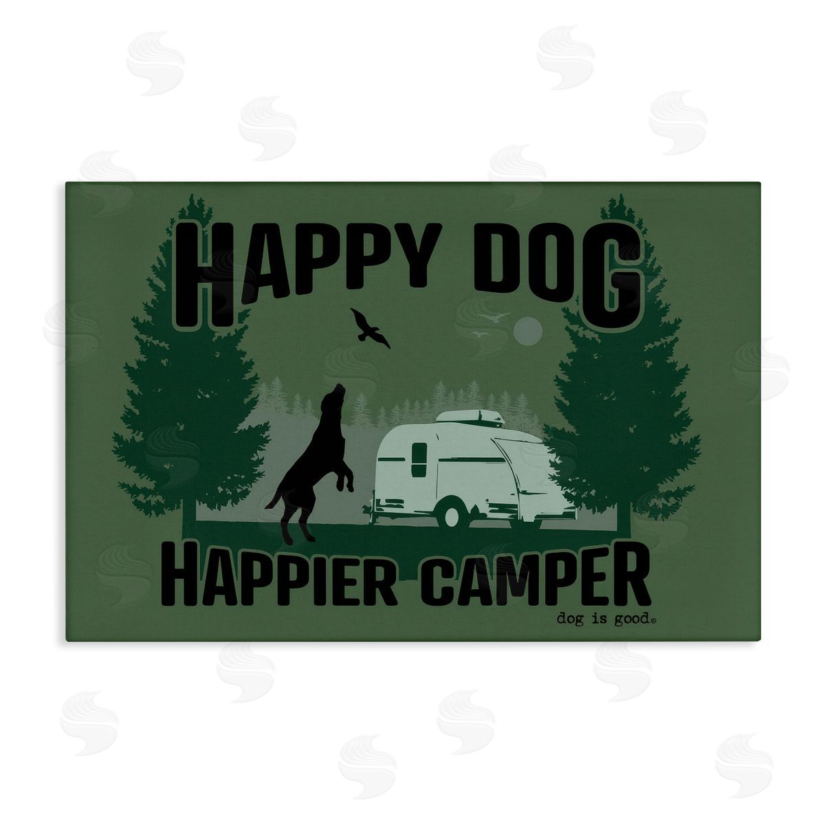 Dog Is Good Happier Camper with Dog Canvas Wall Art Print