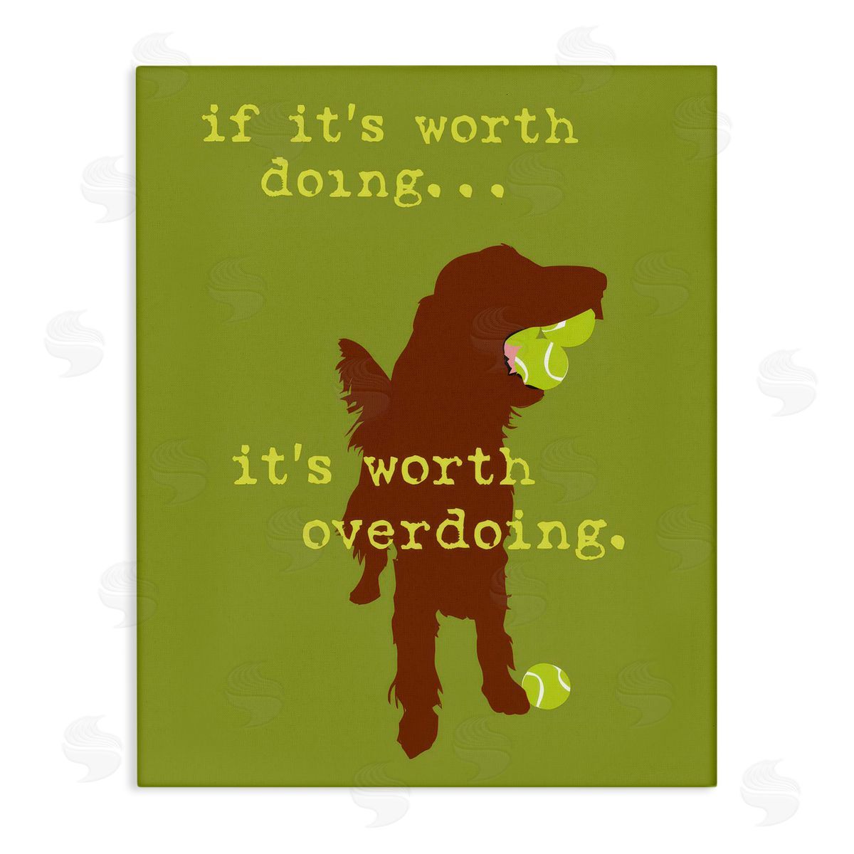 Dog Is Good Worth Overdoing Dog Phrase Canvas Wall Art Print